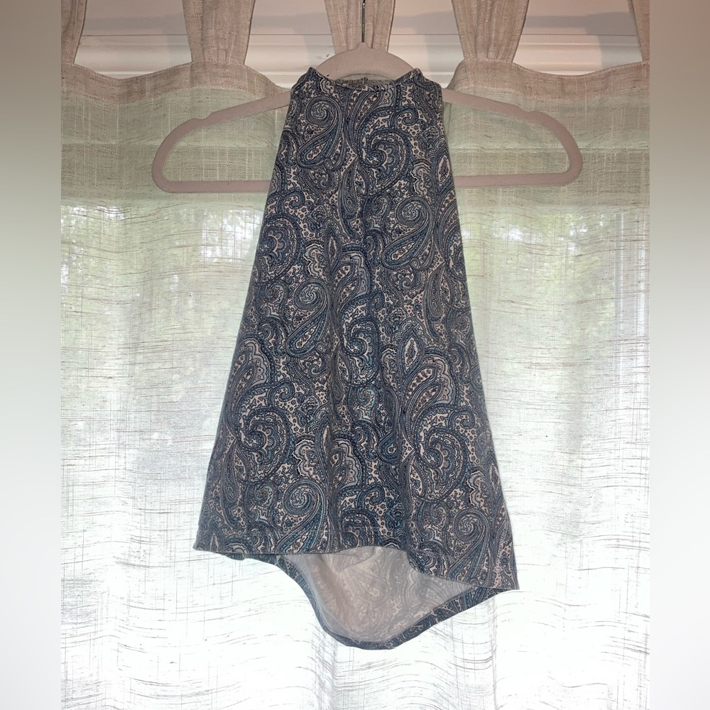 Dainty paisley high neck tie top